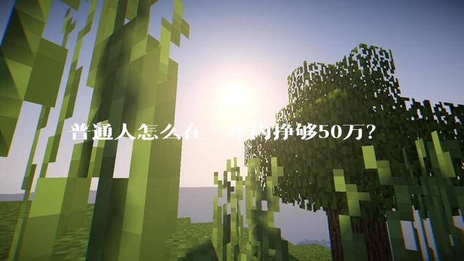 普通人怎么在一年内挣够50万？