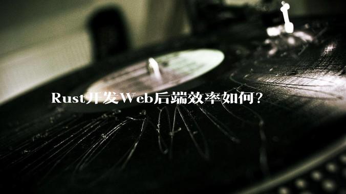 Rust开发Web后端效率如何？