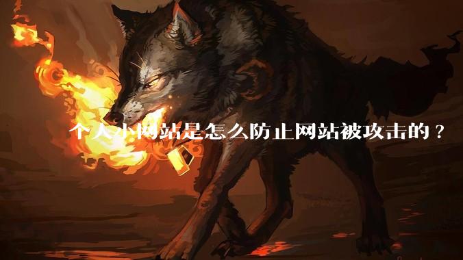 个人小网站是怎么防止网站被攻击的?